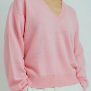CRUSH Malibu V Jumper 2.0 100% Cashmere V- Nevk Sweater 25311  Col: Bubblegum